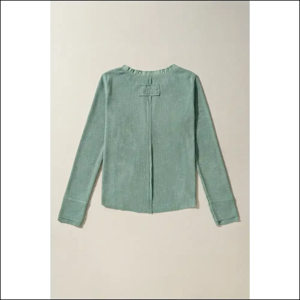 Smoke Green Wfle Knit: Needful Things Top ! 🔥