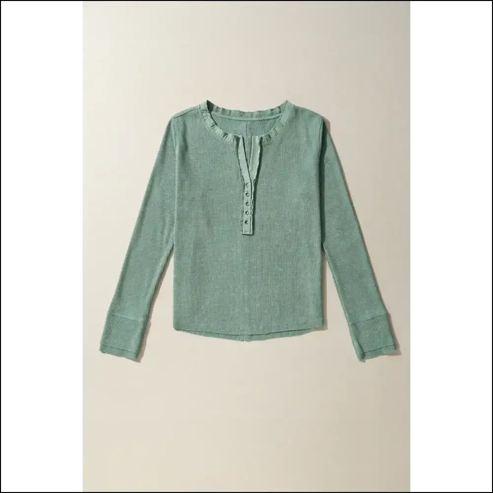 Smoke Green Wfle Knit: Needful Things Top ! 🔥