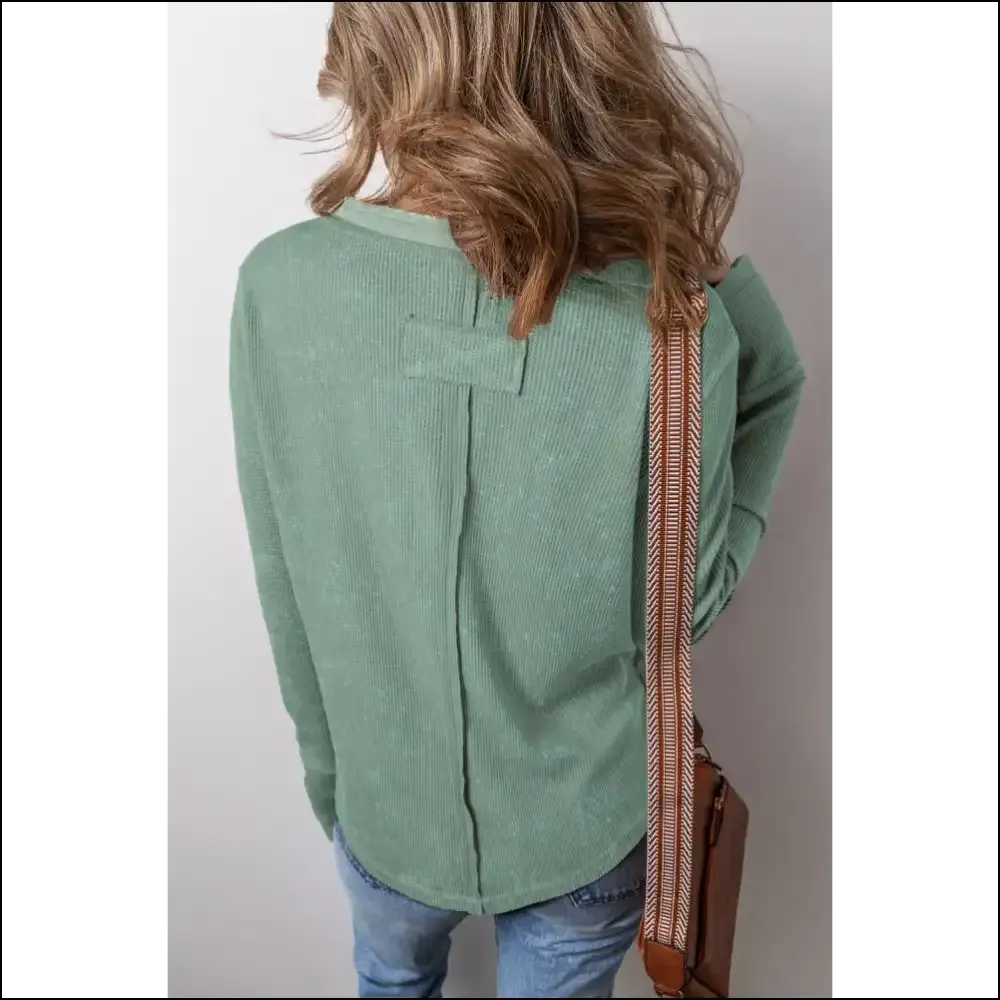 Smoke Green Wfle Knit: Needful Things Top ! 🔥