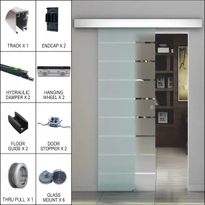 Soft-Closing Sliding Door System - Effortless Series - Glass Mount (BN, MBL)