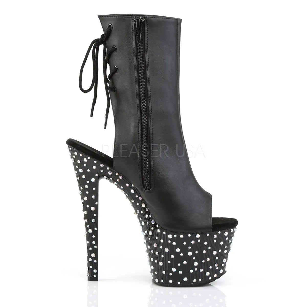 STARDANCE-1018-7  Black Faux Leather/Black-Silver Multi RS