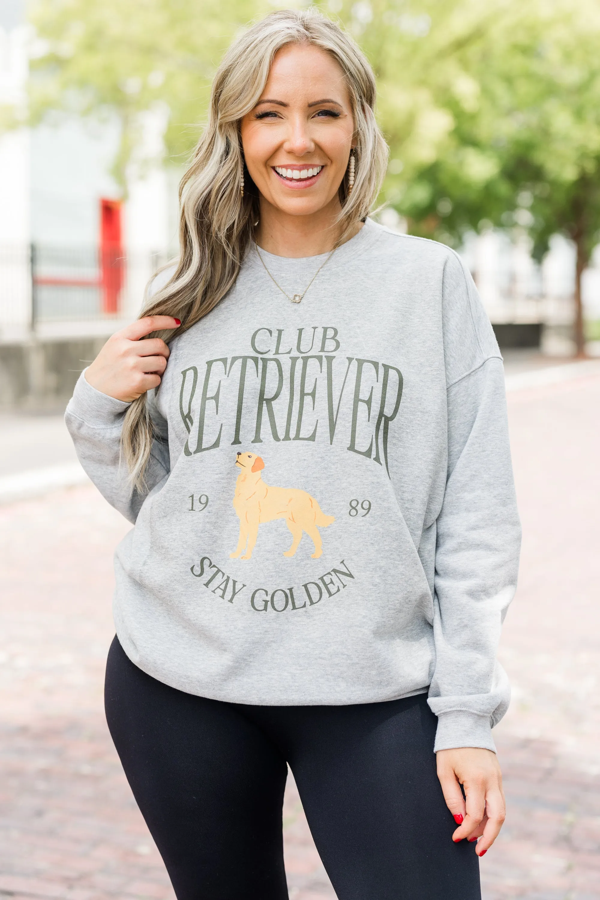 Stay Golden Pullover, Heather Grey