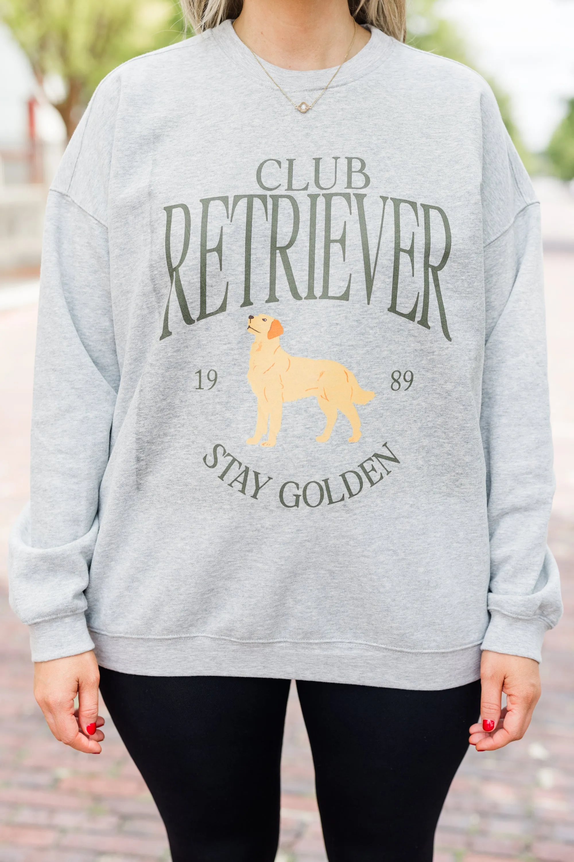 Stay Golden Pullover, Heather Grey