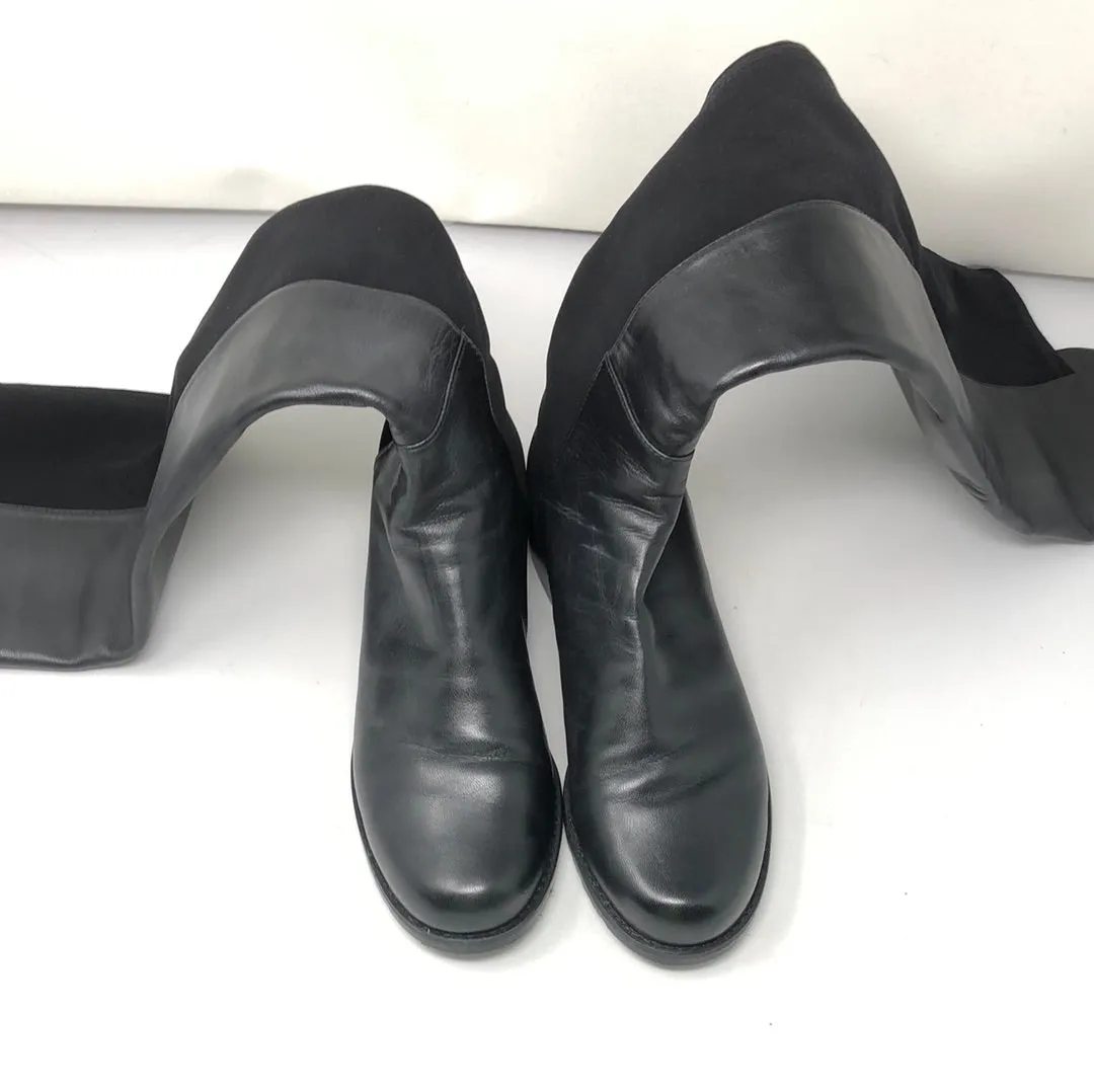 Stuart Weitzman Black Leather 50/50 Boots