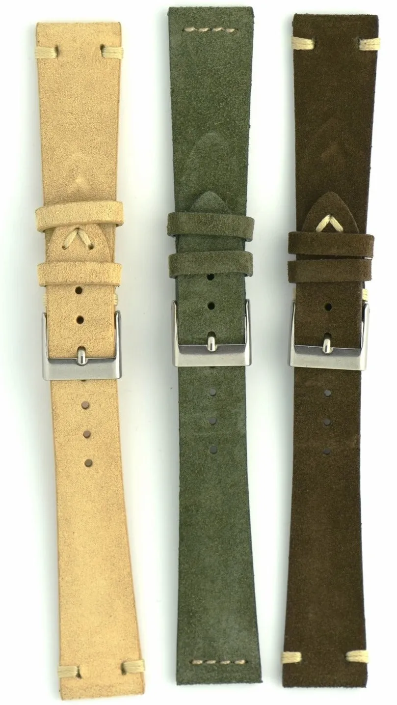 Suede Leather Watch Strap in Sand
