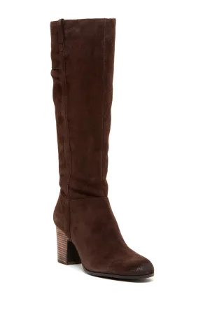 Tesori Bianca Brown Suede Knee High Dress Boots Size 12