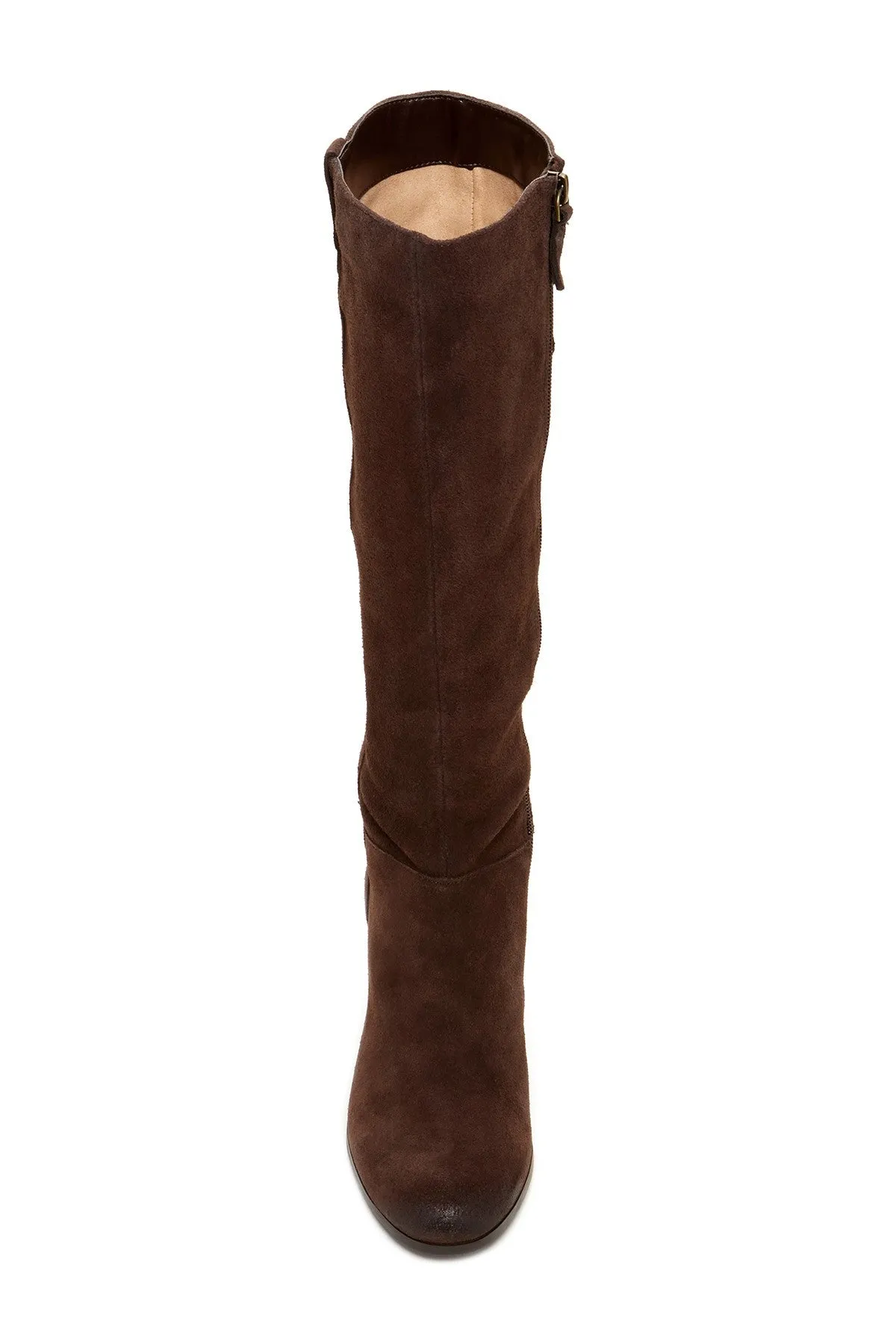 Tesori Bianca Brown Suede Knee High Dress Boots Size 12