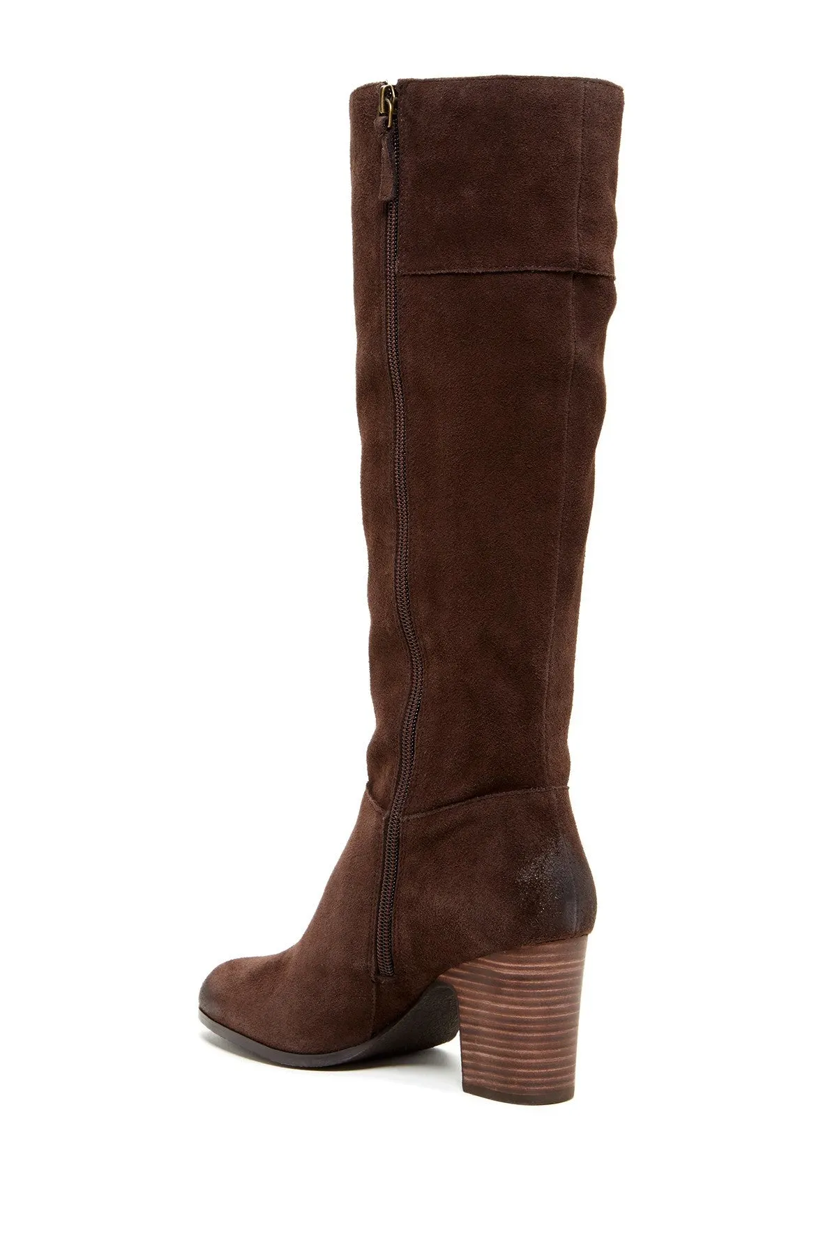 Tesori Bianca Brown Suede Knee High Dress Boots Size 12