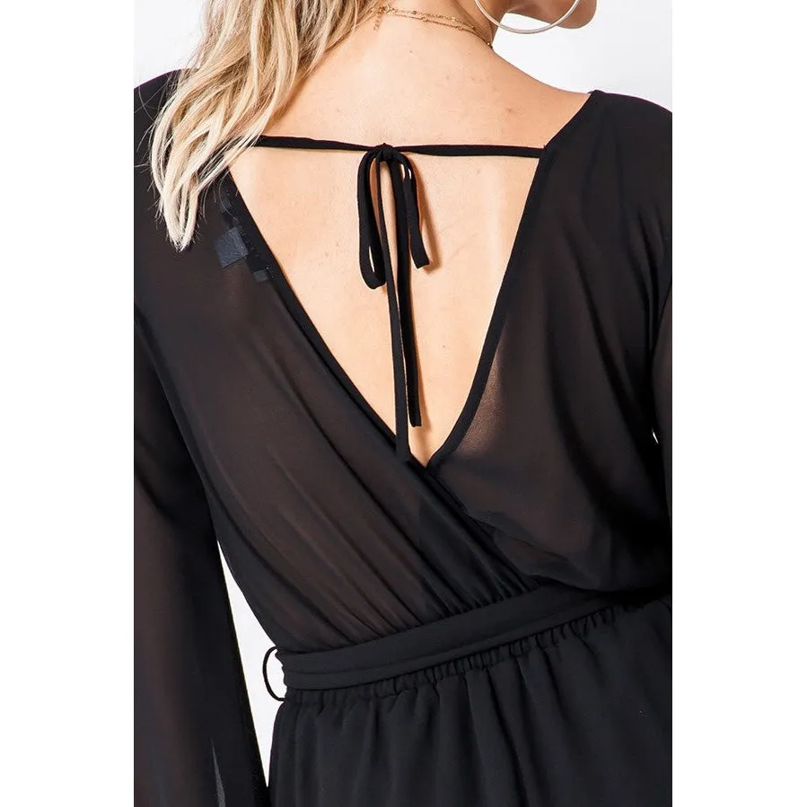 Totally Tied Up Surplice Romper