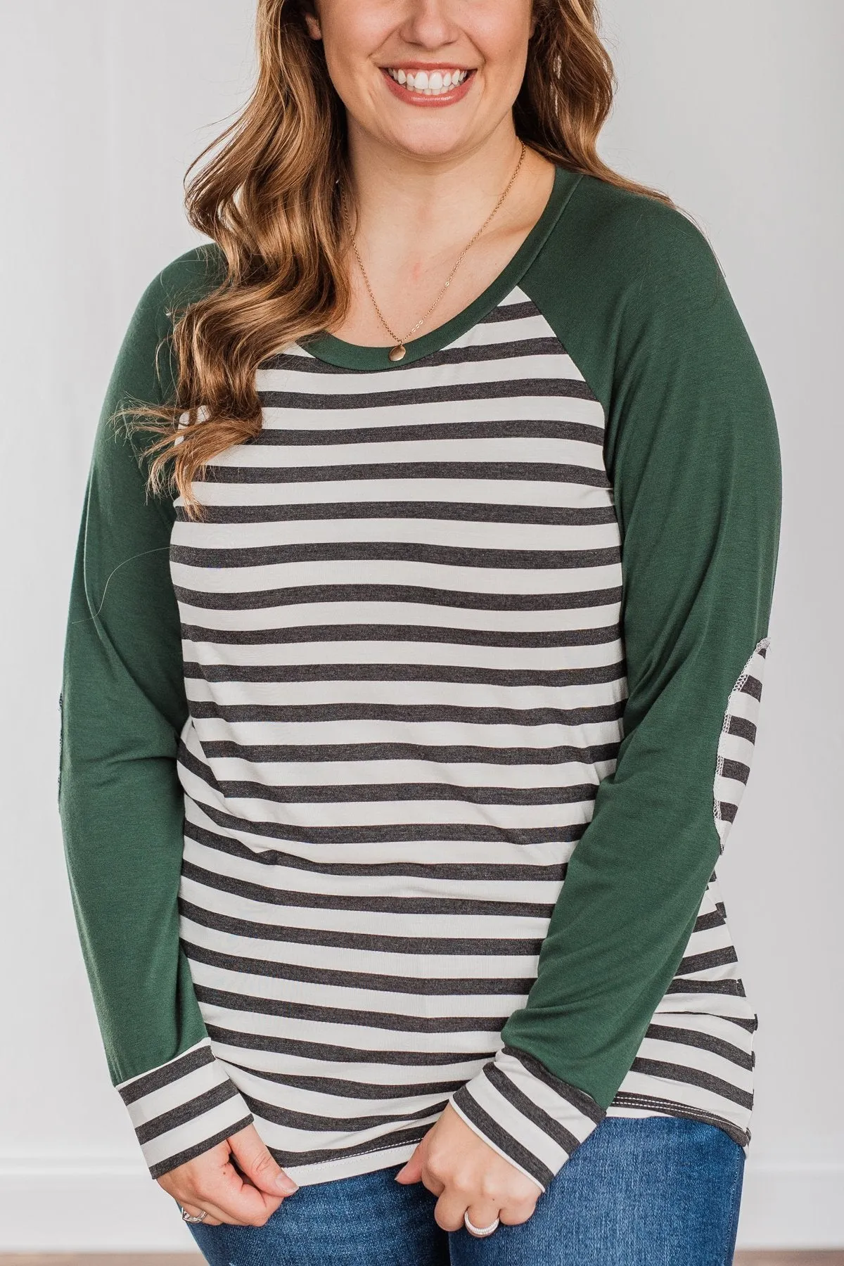 True To Your Heart Long Sleeve Top- Dark Emerald