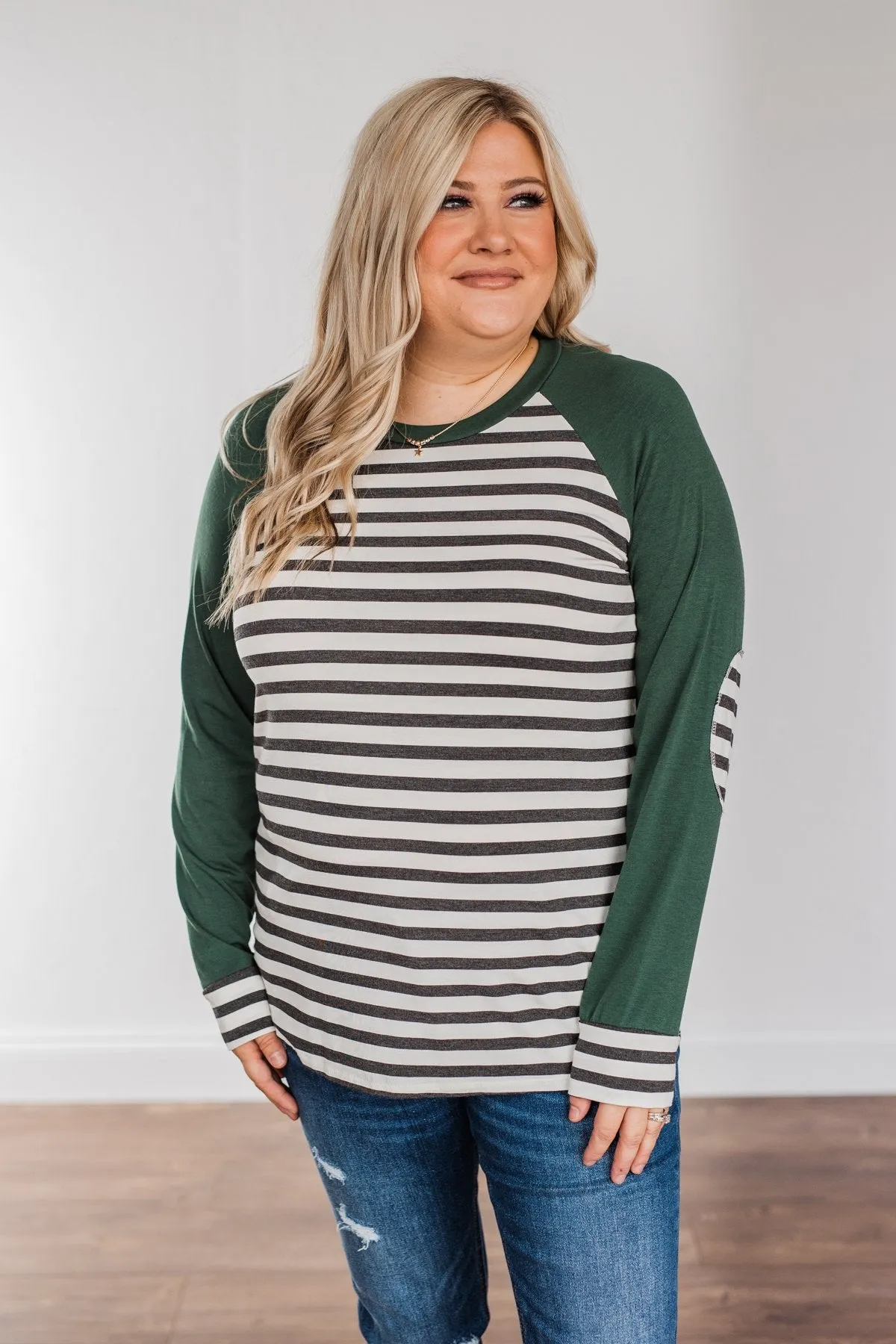 True To Your Heart Long Sleeve Top- Dark Emerald