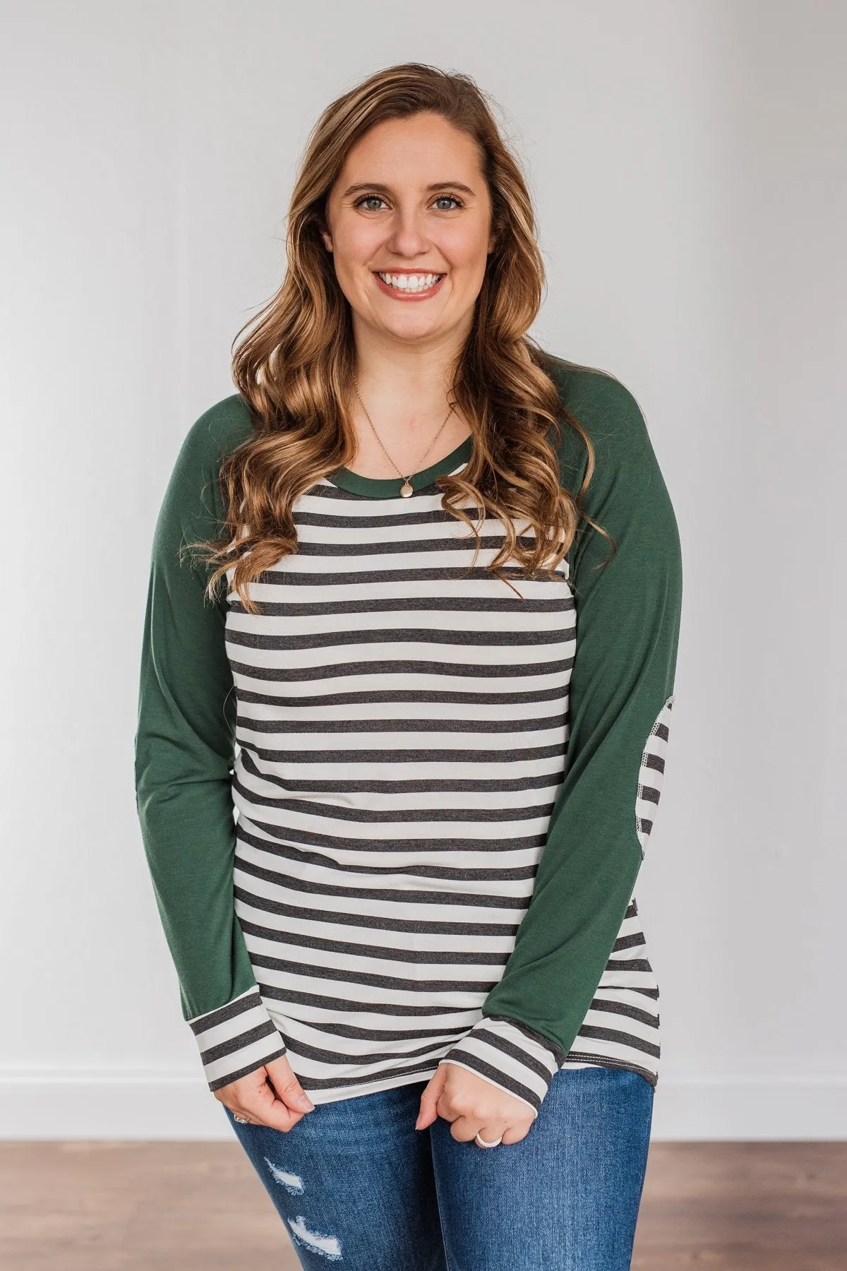 True To Your Heart Long Sleeve Top- Dark Emerald