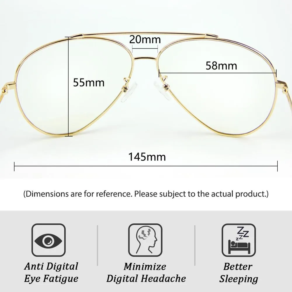 Unisex Gaming & Office Glasses | Certified Anti UV | Oversized Metal Frame