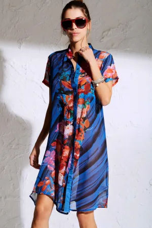 Vestito camicia floreale