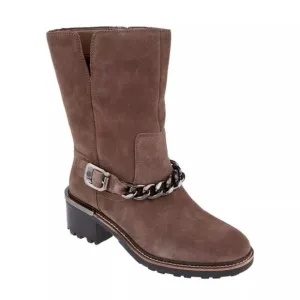 Vince Camuto Keshilla Moto Boot Women’s‎ Brown Sable Suede Leather Ankle Boots