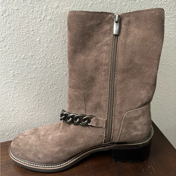 Vince Camuto Keshilla Moto Boot Women’s‎ Brown Sable Suede Leather Ankle Boots