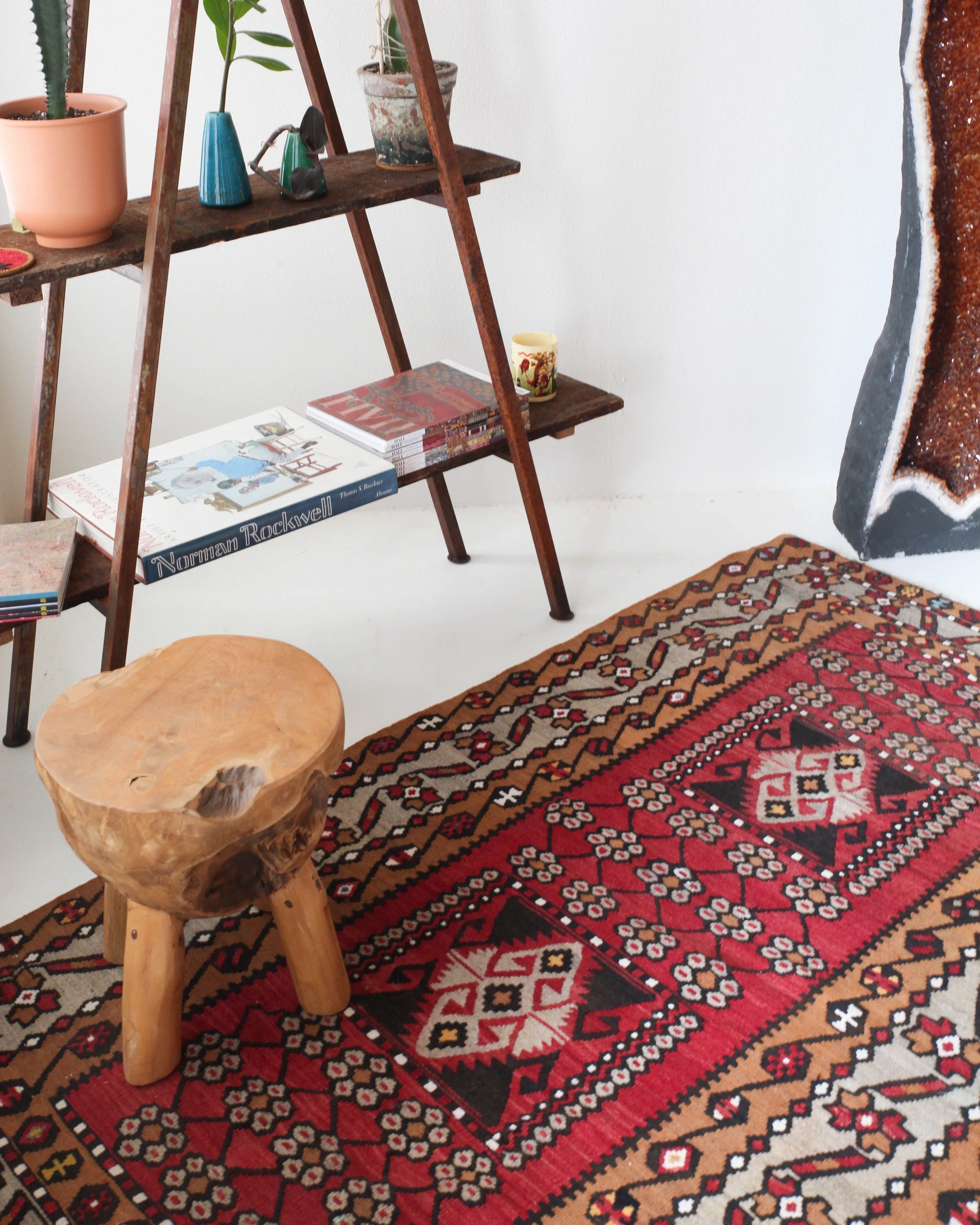 Vintage Kayseri Papatyali Kilim Rug 3'9"x6'7"