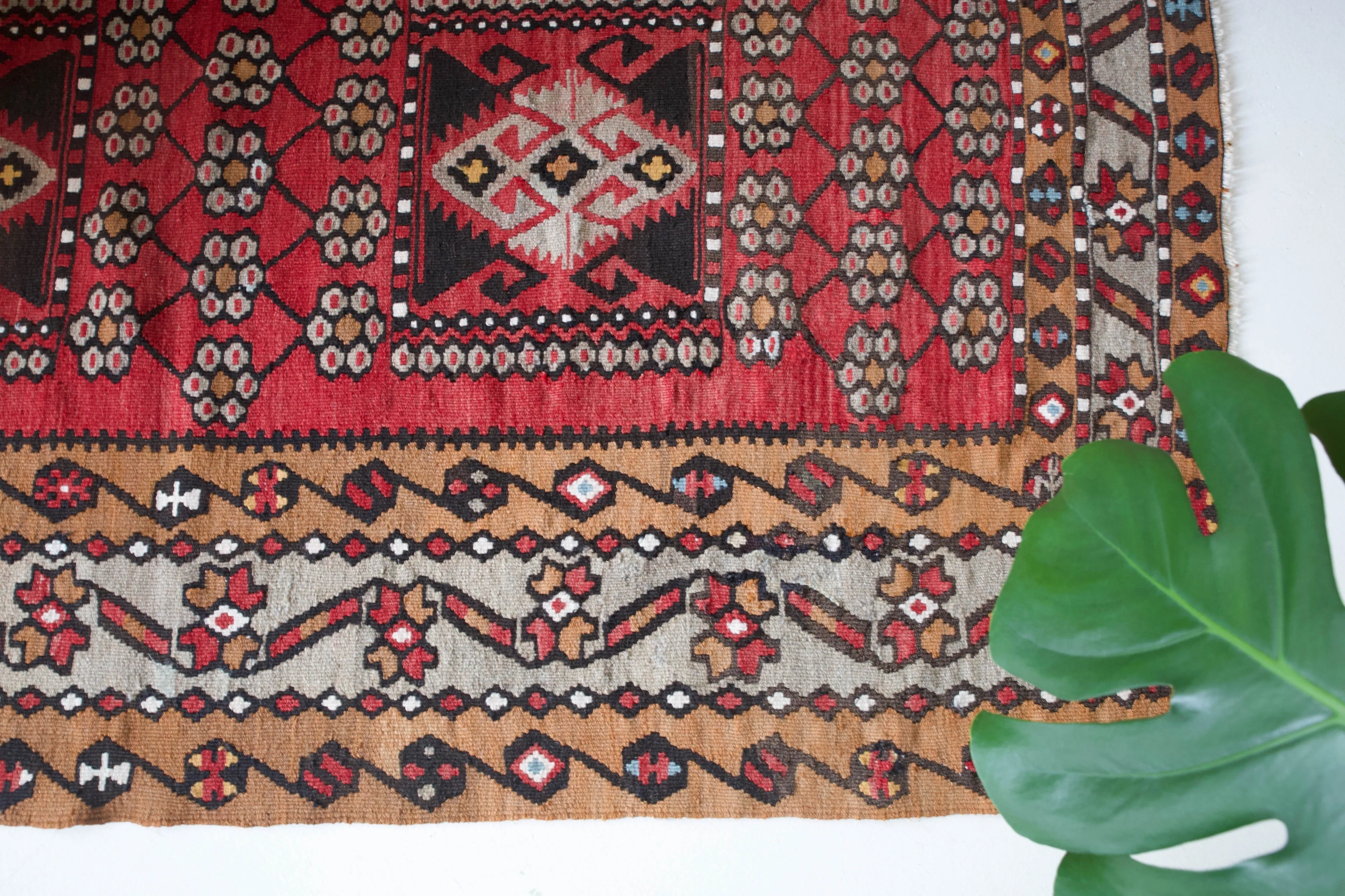 Vintage Kayseri Papatyali Kilim Rug 3'9"x6'7"