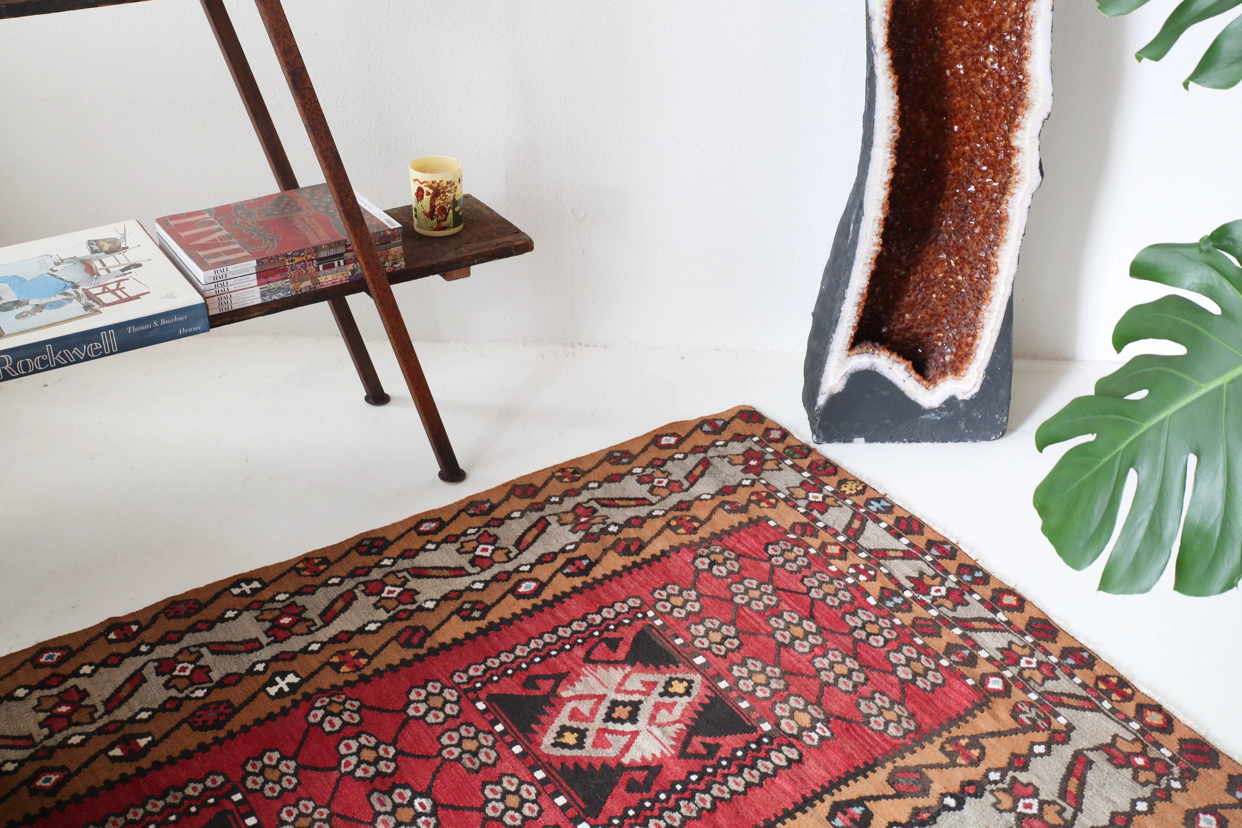 Vintage Kayseri Papatyali Kilim Rug 3'9"x6'7"