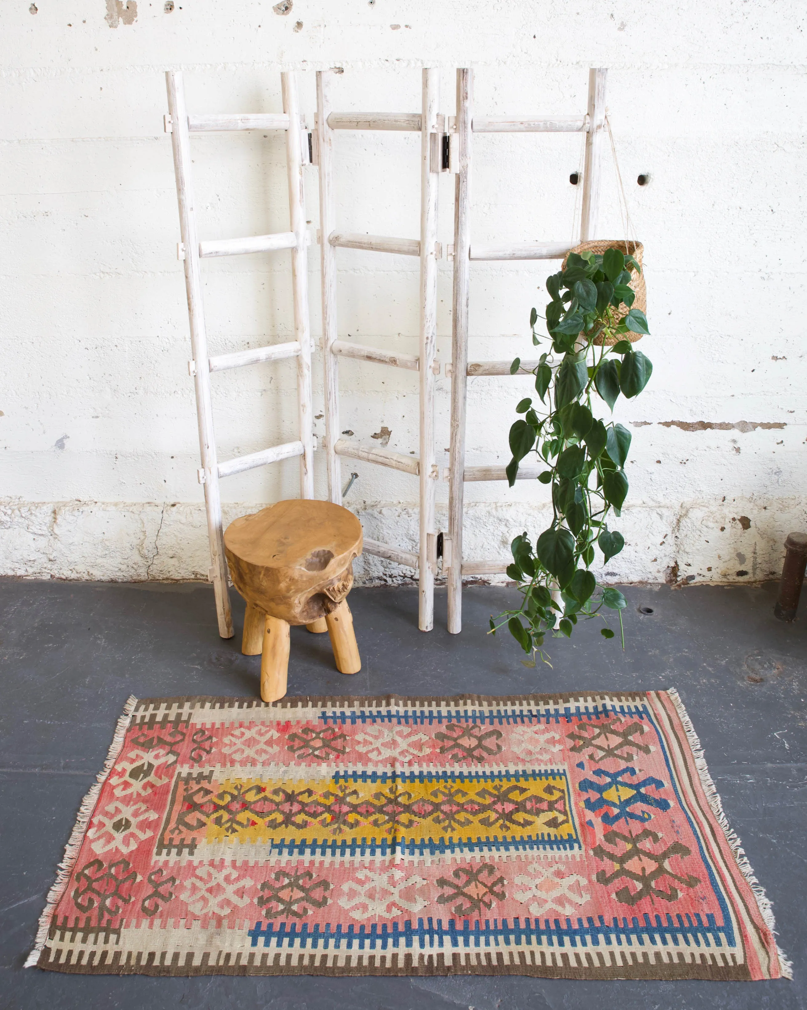 Vintage Mini Turkish Kilim Rug 2'7"x4'8"