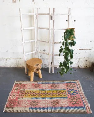 Vintage Mini Turkish Kilim Rug 2'7"x4'8"