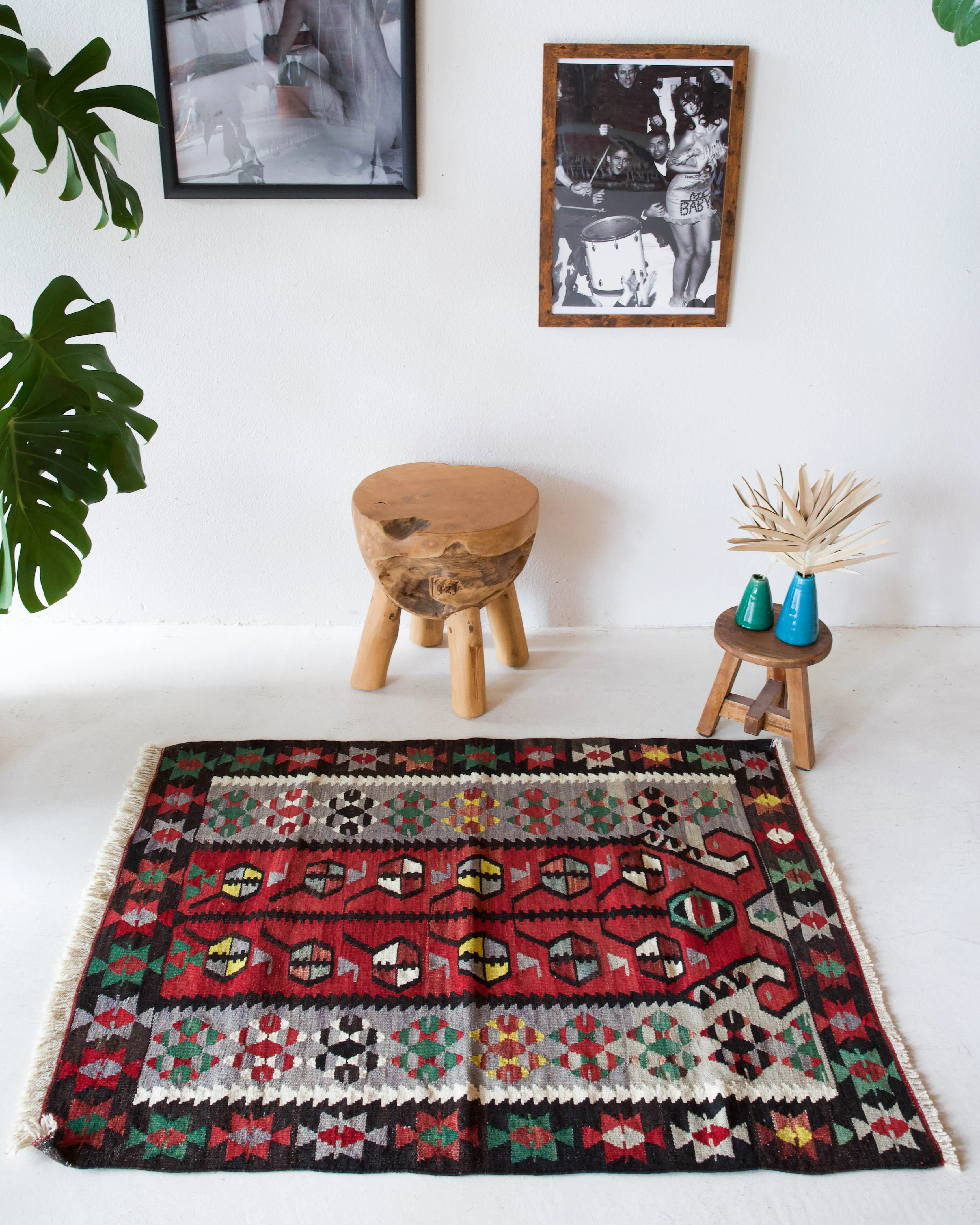 Vintage Oushak Kilim Rug 2'11"x3'10"