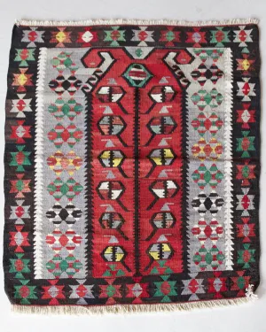 Vintage Oushak Kilim Rug 2'11"x3'10"