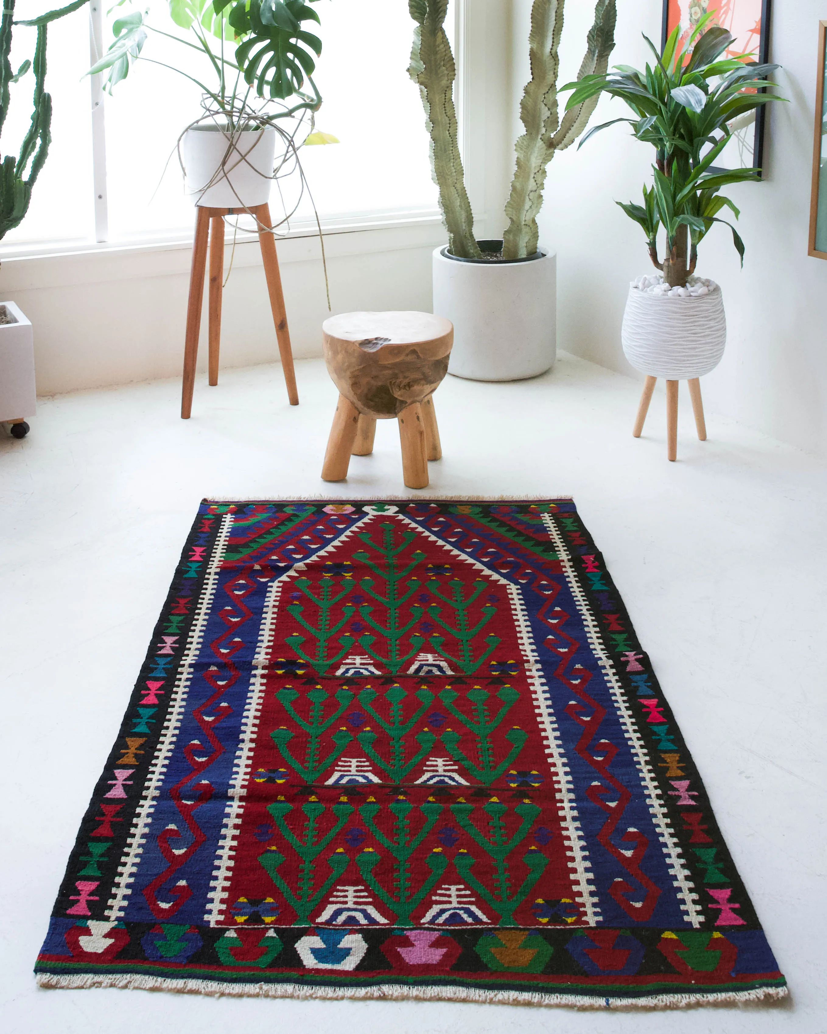 Vintage Oushak Kilim Rug 3'3"x5'3"