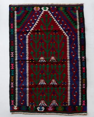 Vintage Oushak Kilim Rug 3'3"x5'3"