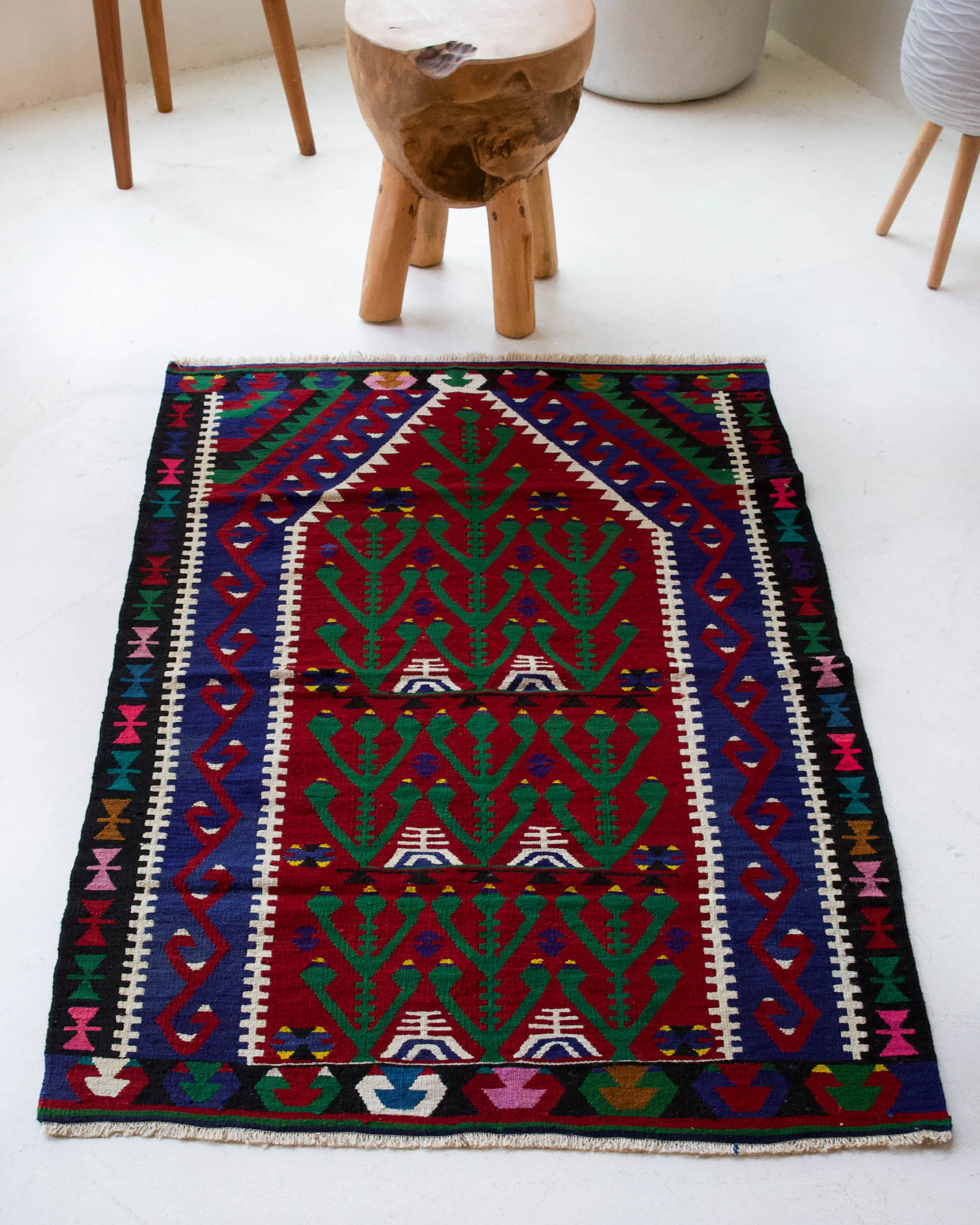 Vintage Oushak Kilim Rug 3'3"x5'3"