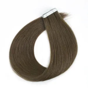 Virgin Tape in Hair Extensions 4# Warm Chestnut Brown