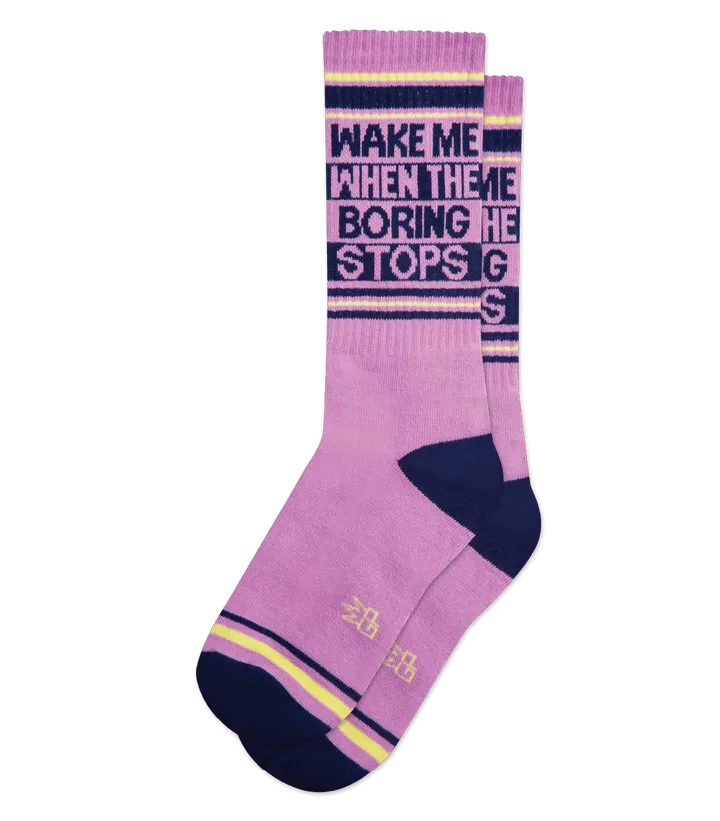 Wake Me When...  Crew Socks by Gumball Poodle