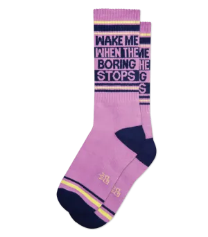 Wake Me When...  Crew Socks by Gumball Poodle