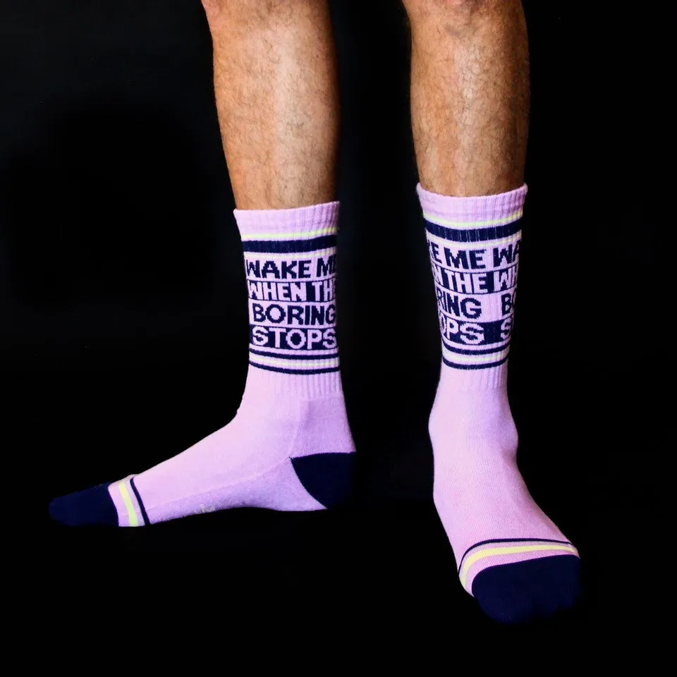 Wake Me When...  Crew Socks by Gumball Poodle