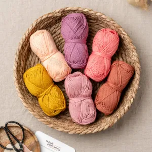 Warm tones - 100% cotton aran yarn palette (300g)