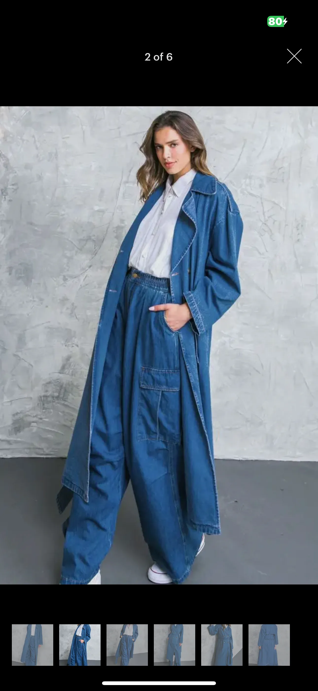 Washed Denim Trench Coat