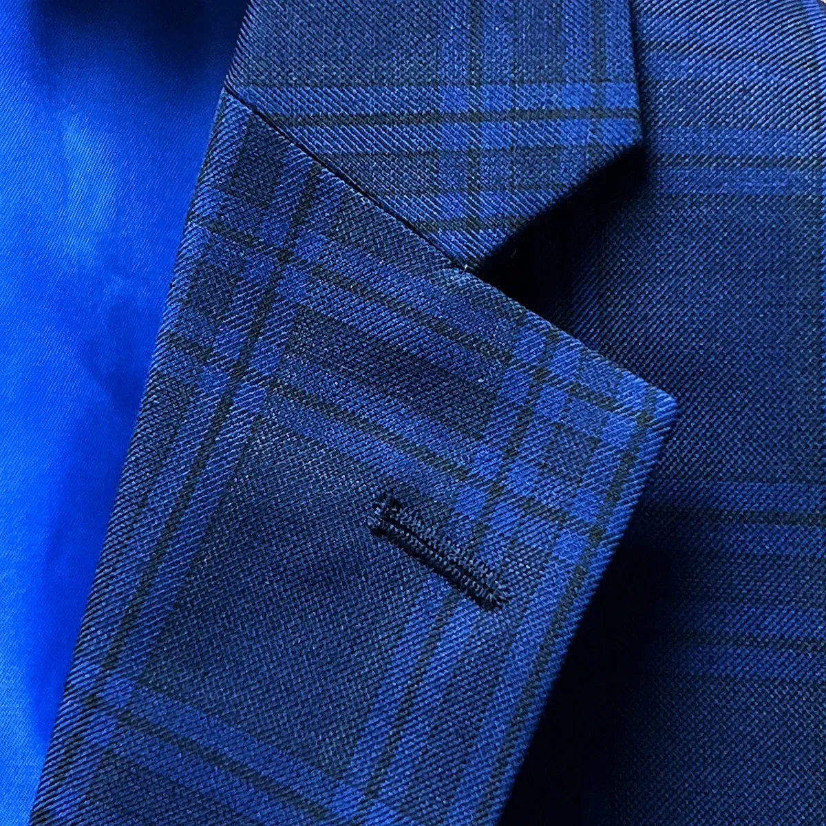 Westwood Hart Dark Blue Windowpane Men's Suit