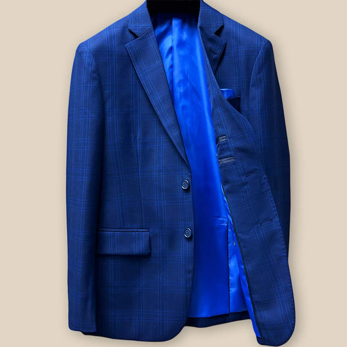 Westwood Hart Dark Blue Windowpane Men's Suit
