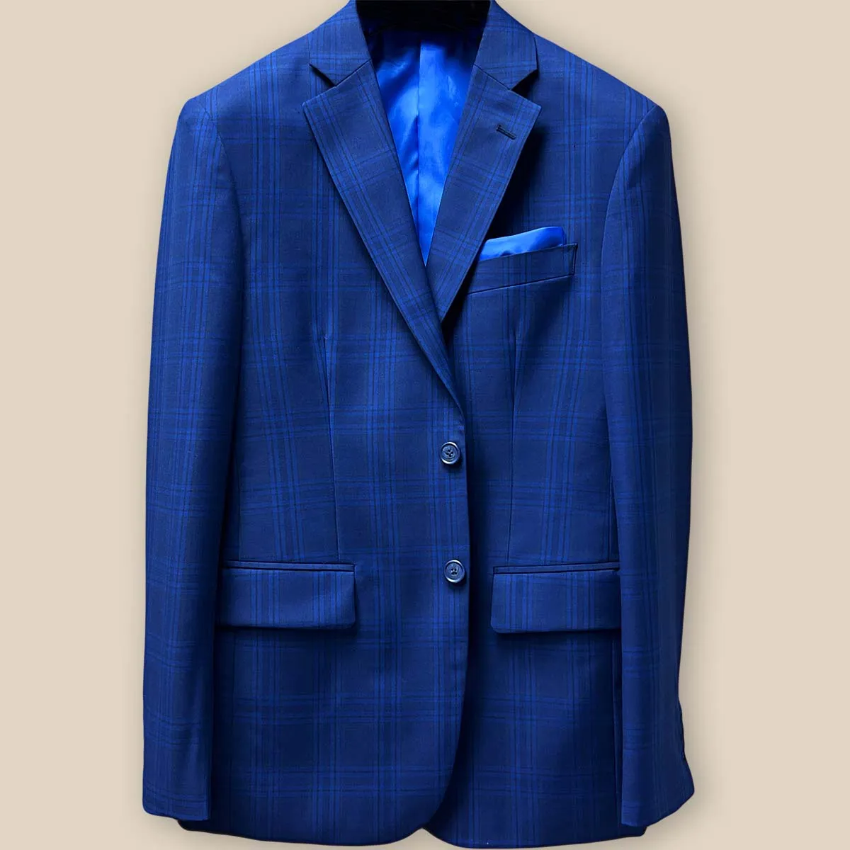 Westwood Hart Dark Blue Windowpane Men's Suit