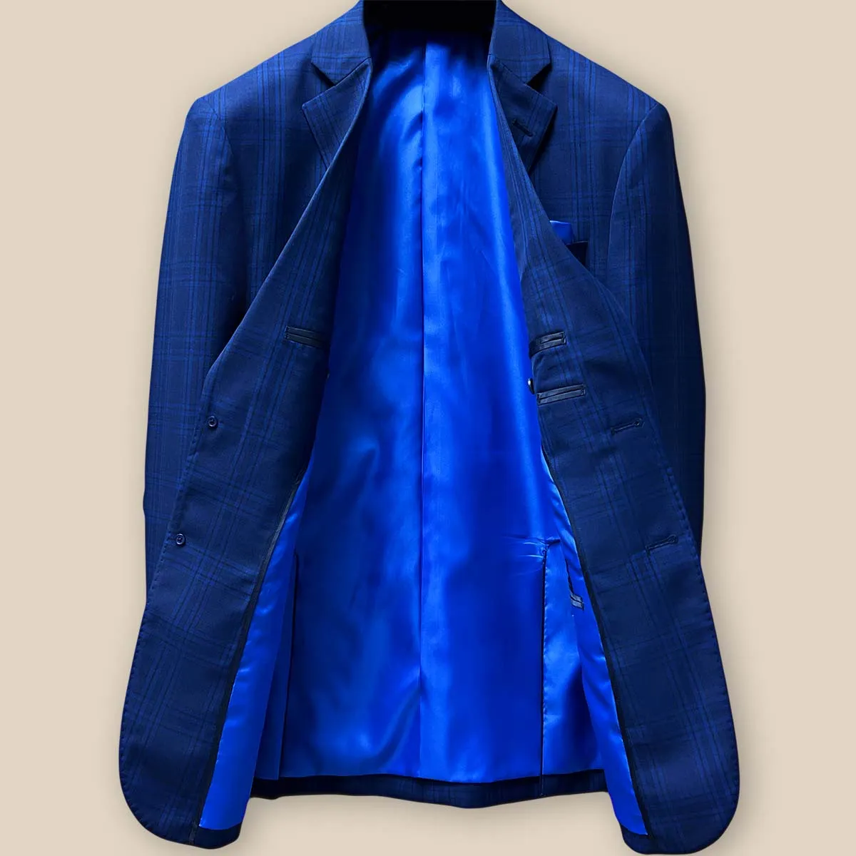 Westwood Hart Dark Blue Windowpane Men's Suit