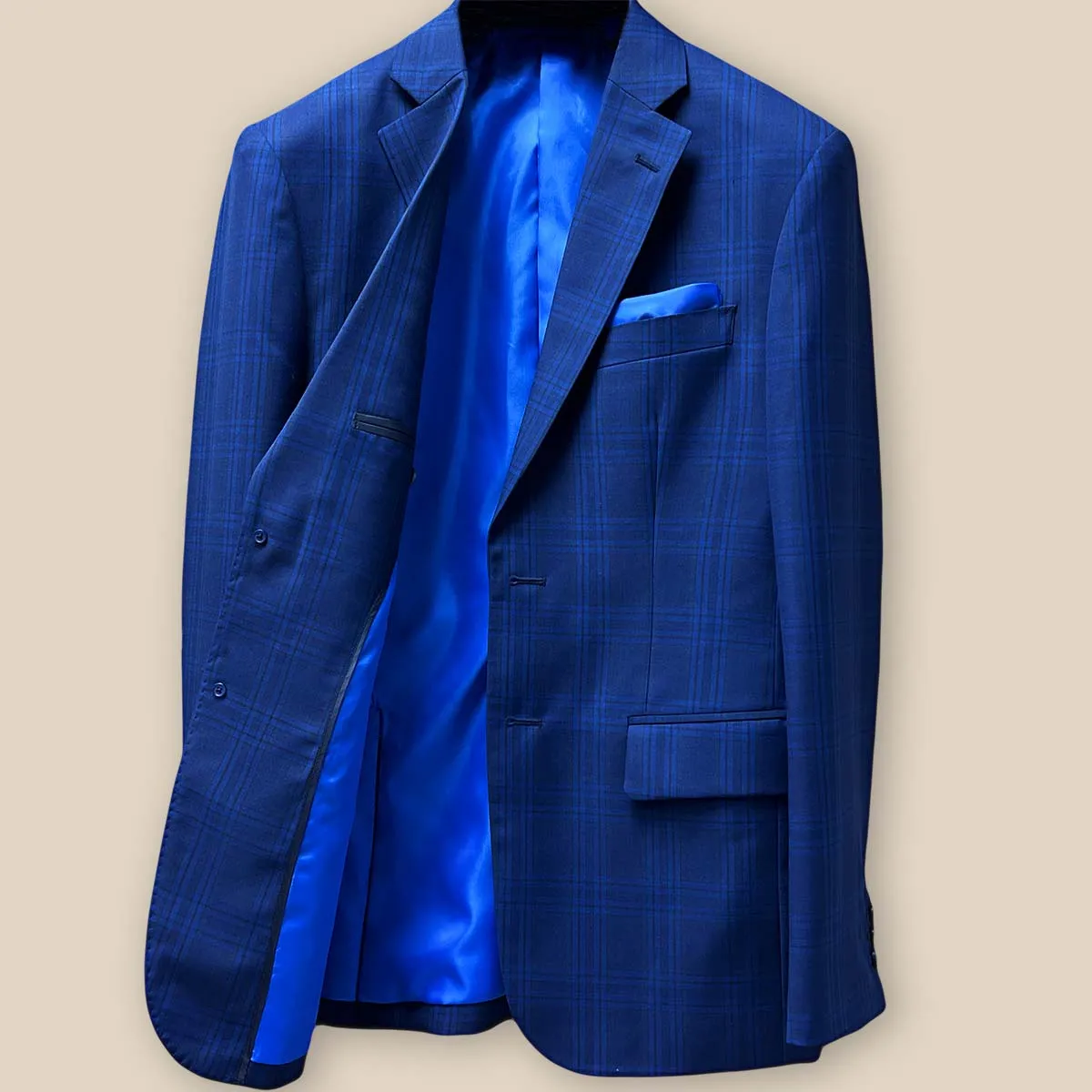Westwood Hart Dark Blue Windowpane Men's Suit