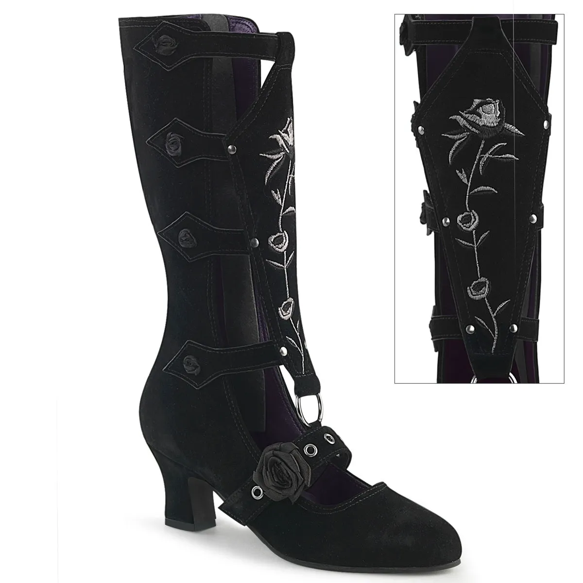 WHIMSY-118  Black Vegan Suede