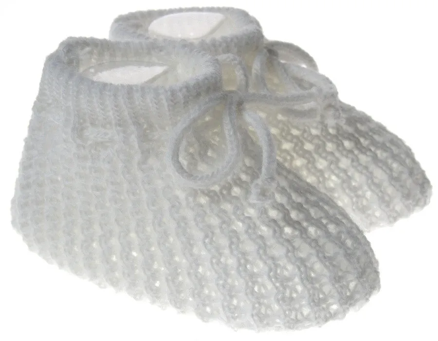 White Knitted Infant Bootees - s401-w
