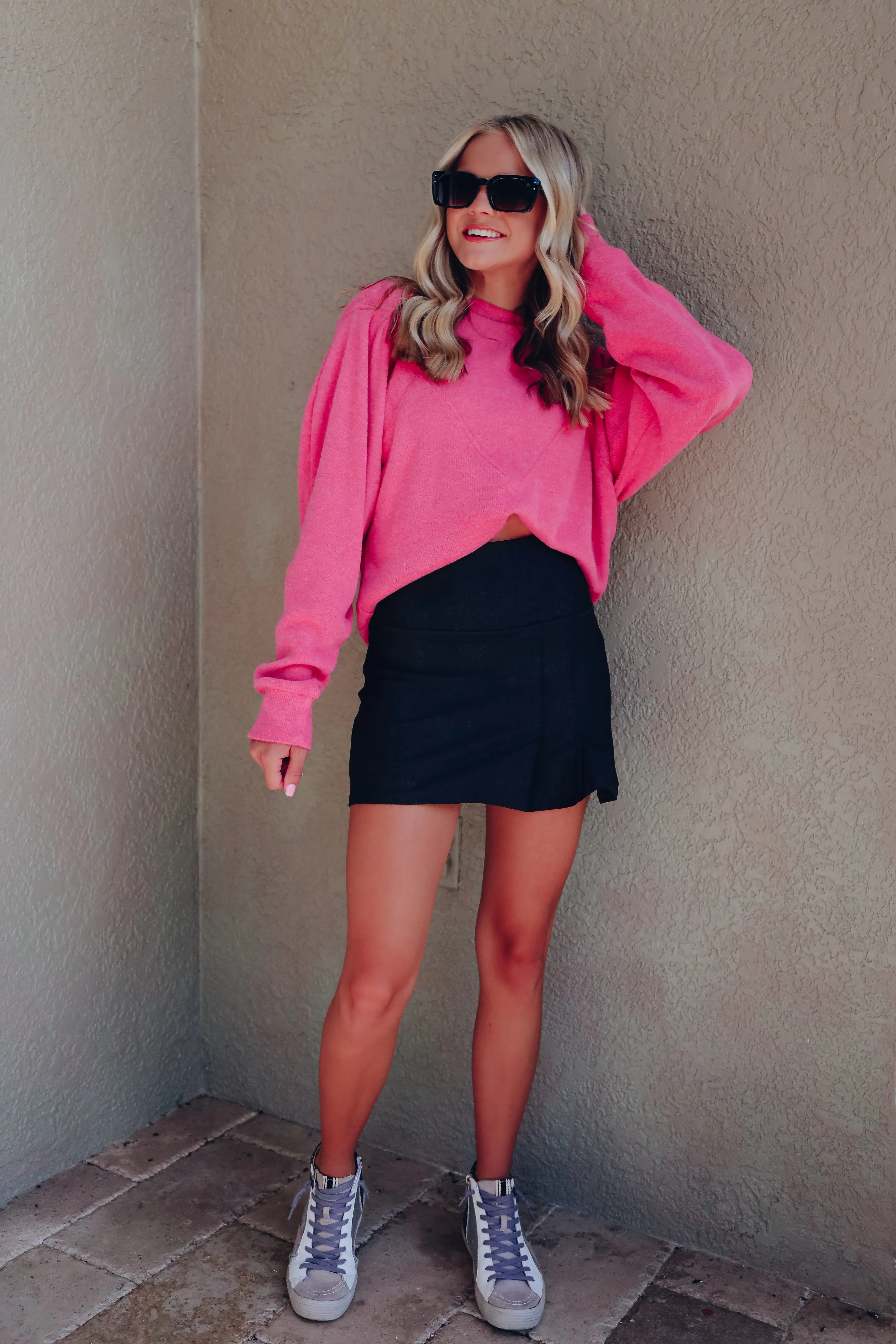 Wild Rose Puff Sleeve Sweater - Pink