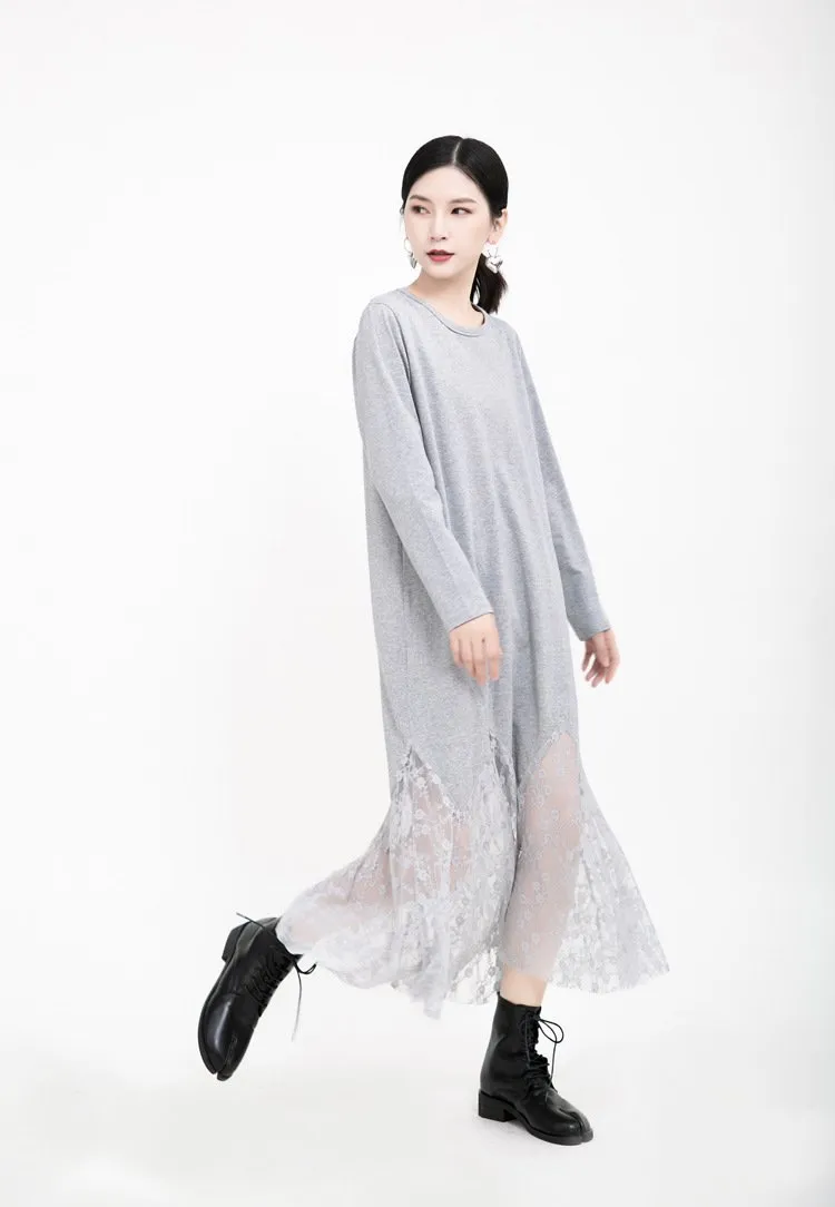 Women Angel Wings Lace Long Dresses