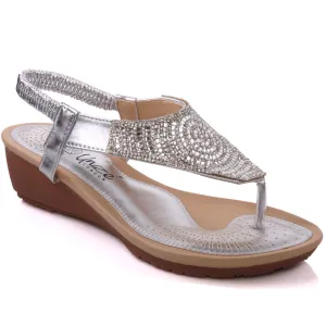 Womens ‘Bonlivia’ Embellished Wedge Sandals