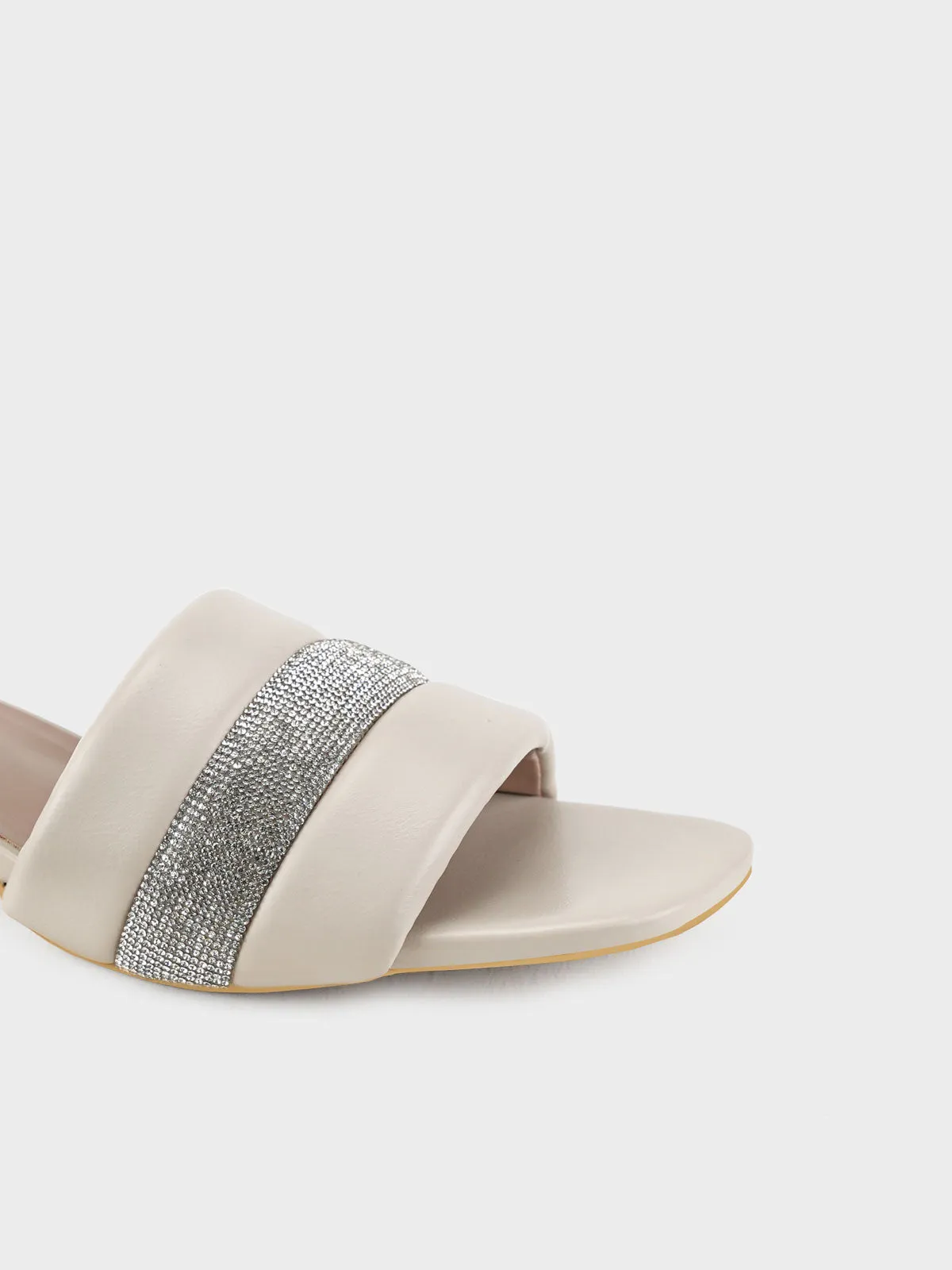 Womens "AGLET" Decorated Open Toe Slippers