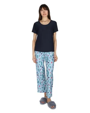 Women's Winter Penguin Two Piece PJ Set in a Bag