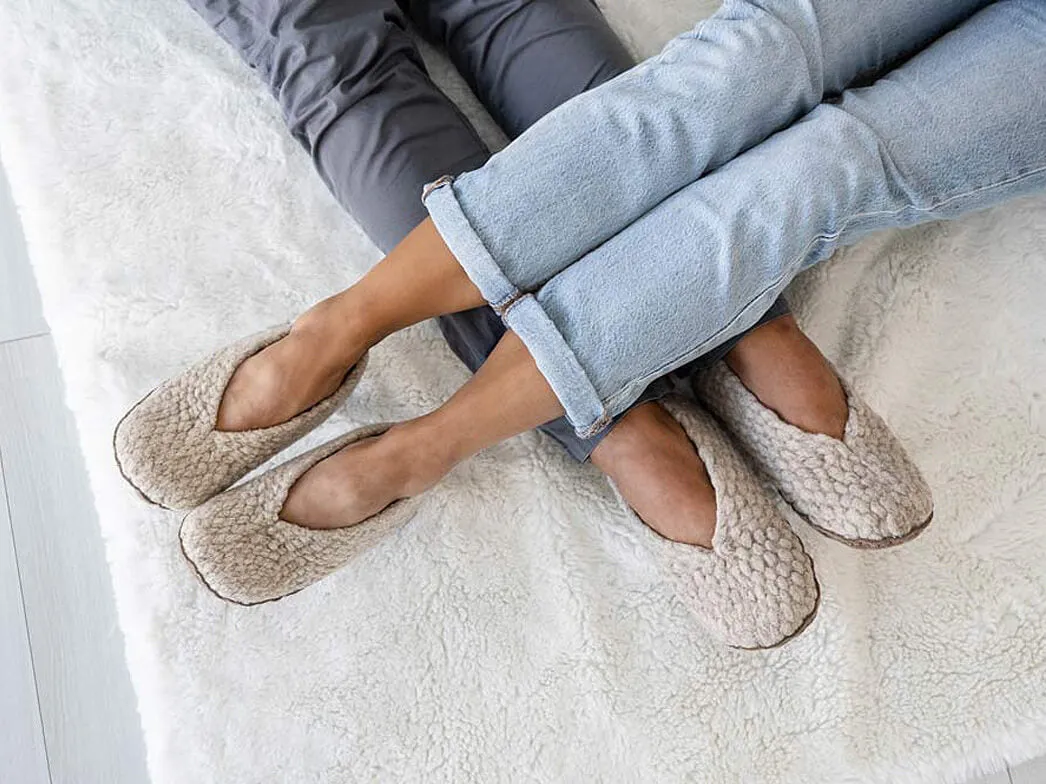 WoolFit® Woolies hand-woven Wool Slippers, beige