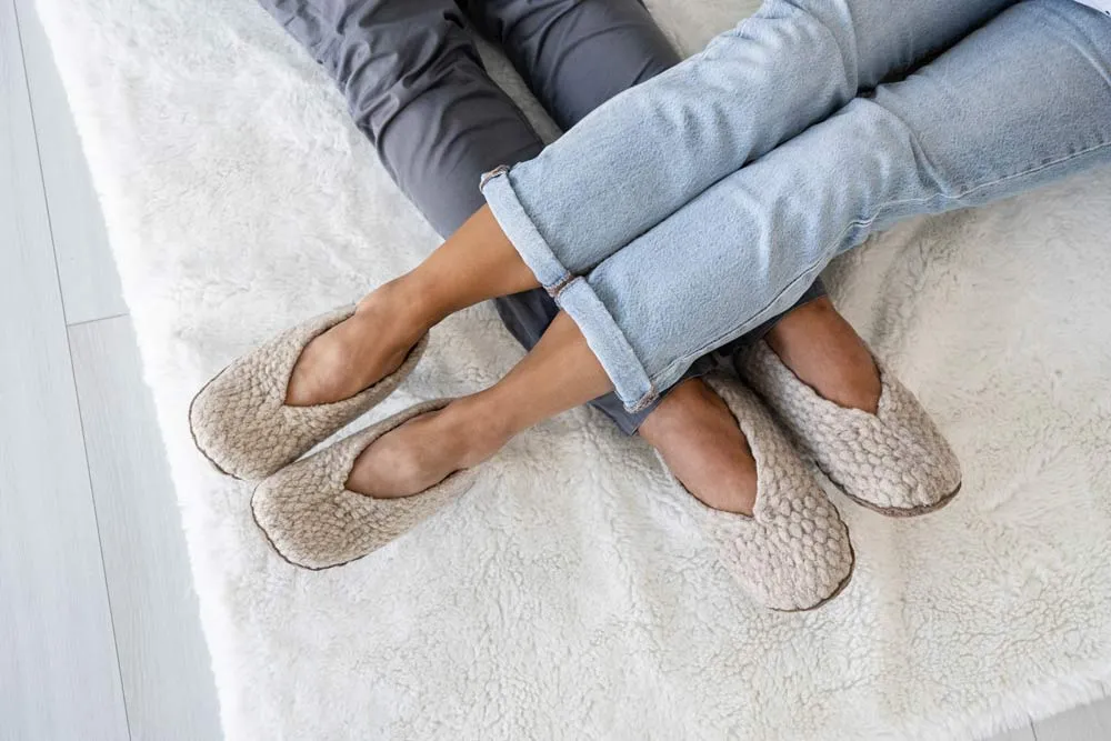 WoolFit® Woolies hand-woven Wool Slippers for Women, sand